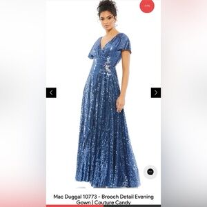 Mac Duggal 10773 Brooch Detail Evening Gown Couture Candy size 18